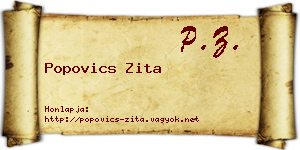 Popovics Zita névjegykártya